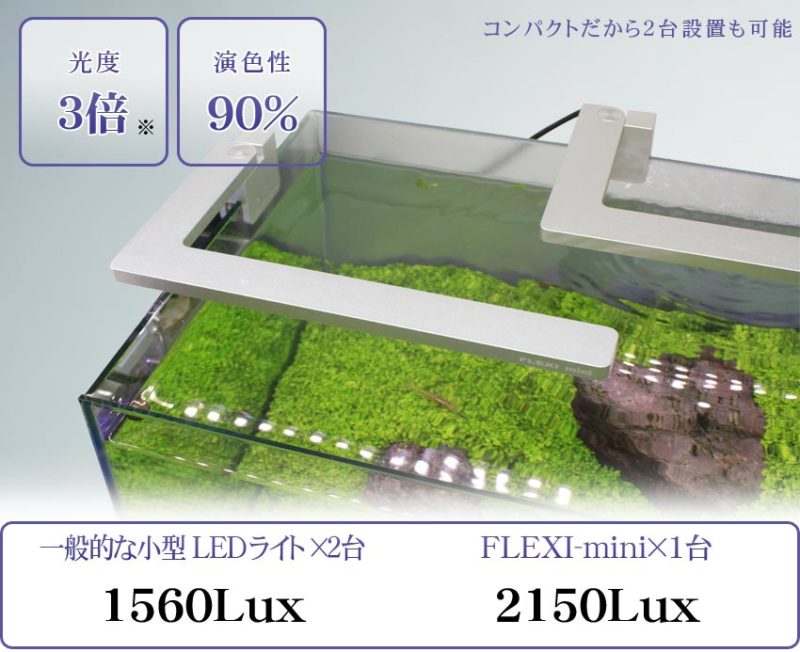FLEXI mini 水草が光合成しやすくなる小型水槽用LEDライト!?